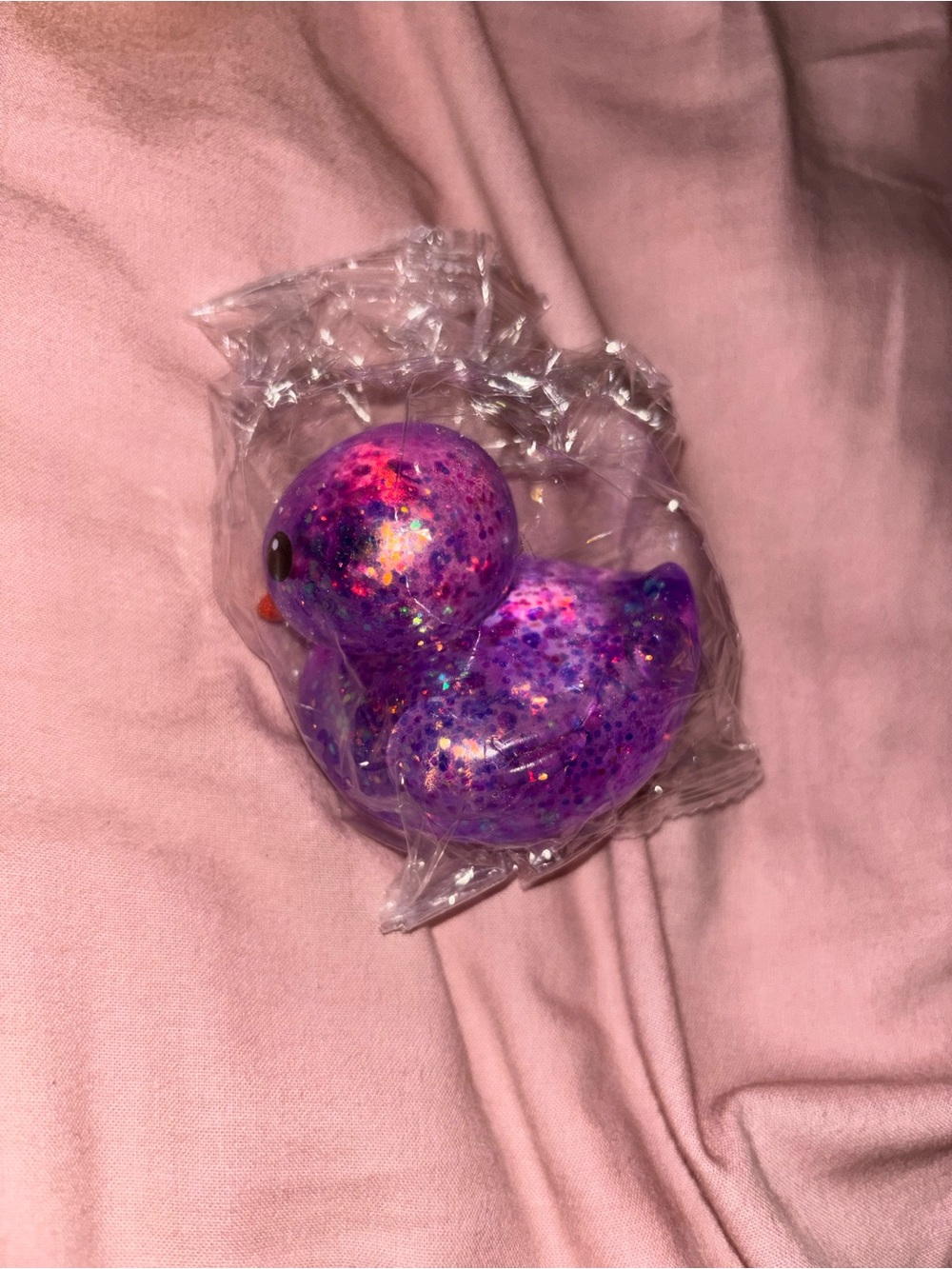 Purple Glitter squishy duck sugar toy